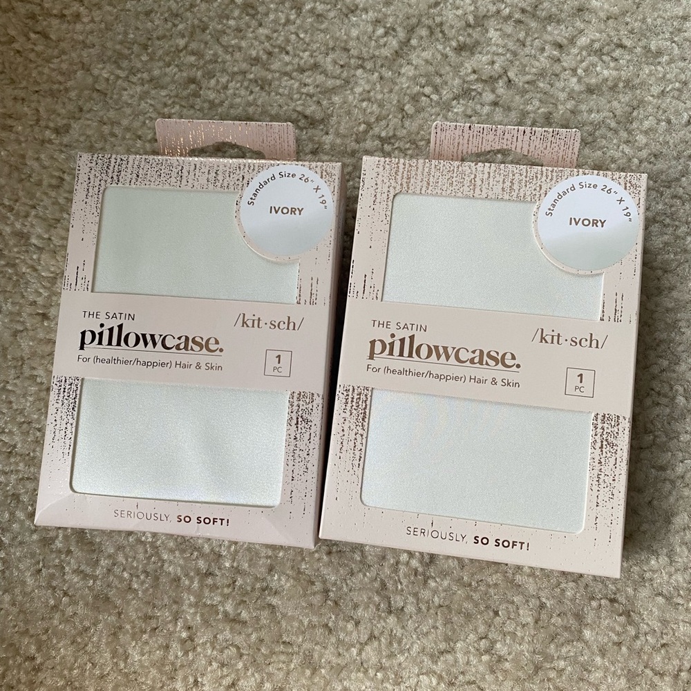 NEW Set of 2 Kitsch Satin Pillowcases
